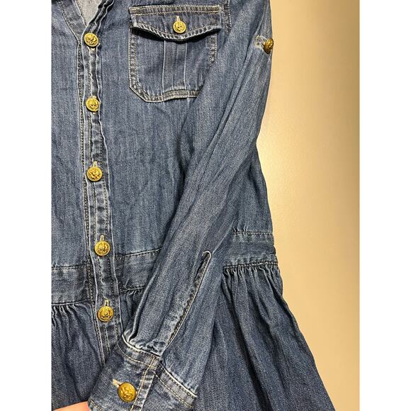 Polo Ralph Lauren Girl’s Denim Longsleeve Dress - Size 12 - Picture 5 of 9
